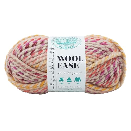 Image of Lion Brand Yarn Wool-Ease Thick and Quick Yarn, Soft and Bulky Yarn for Knitting, Crocheting, and Crafting, 1 Pack, Spice Market | Super Bulky Wool Acrylic Blend Fiber for Soft Hats, Sweaters, Chunky Blankets, Yarn for Crochet, Knitting, Crafts, Weaving