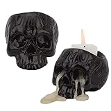 Skull Candle Holder OURASHERO Pack of 2 Skeleton Skull Candlestick Holder Tealight Cup Resin...