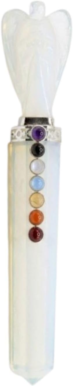 Jet International Opalite Angel Chakra Wand Stick Approx. 6.5 inch Energized Charged Cleansed | Polished Crystals Healing | Natural Stones | Feng Shui
