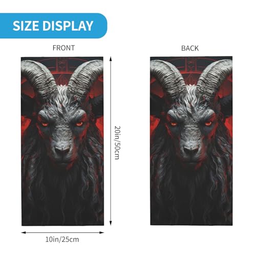 Balaclava Satanica Demonio Cabra Rojo Oscuro para Mujeres y Hombres, Pañuelo de Cuello con Cubreboca para Motocicleta, Ciclismo, Esquí, Fiesta, Talla 20x10 Pulgadas miniatura 3