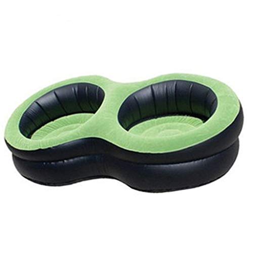 #N/A Single Double Inflável Cadeira Sofá Assento Ao Ar Livre Acampamento Jogo Espreguiçadeira - Verd