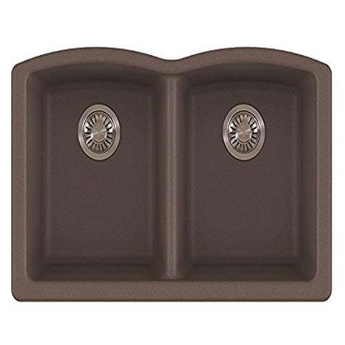 Franke ELG120STO Ellipse Granite Undermount Double Bowl Kitchen Sink, Storm