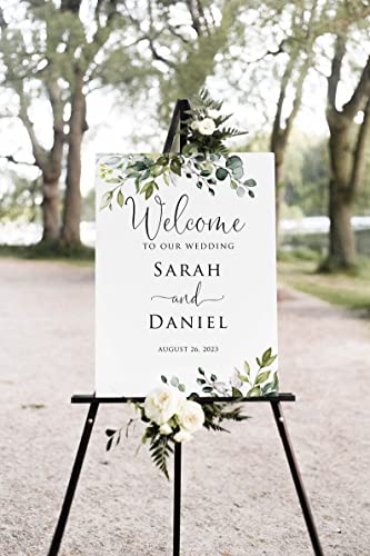 Start Journey Wedding Sign, Greenery Wedding Welcome Sign, Eucalyptus Welcome