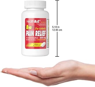 HealthA2Z® Pain Relief Extended Release | Acetaminophen 650mg | 8 Hours | Arthiritis Pain | Pain Reliever - Fever Reducer | Contains no Aspirin | (250 Caplets)