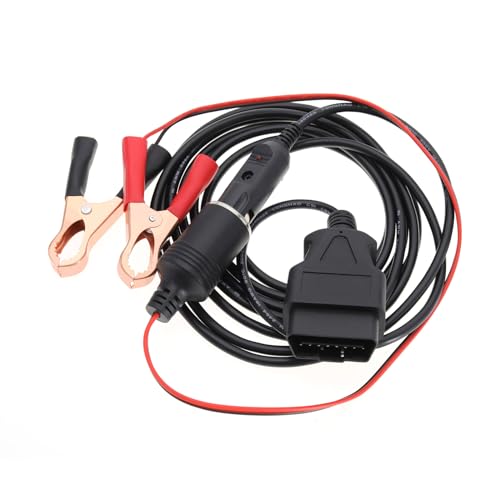 EMSea OBD II Vehicle ECU Emergency Power Supply Cable Memory Saver with Alligator Clip 12V Car Battery Cigarette Lighter Power Extension Socket