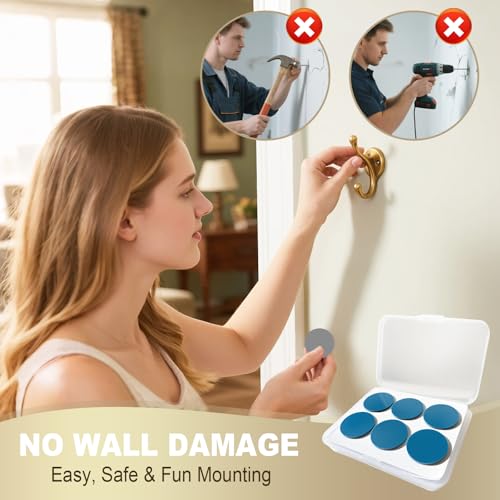 Image of Convenient Double Sided Foam Tape - Strong Adhesive Mounting Tape for Indoor & Outdoor Use, Super Strong Adhesive Waterproof Grey Pads, 24 Round & 12 Square (Grey)