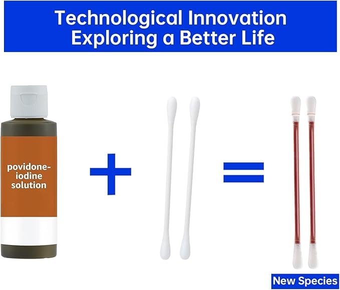 100 Sticks Iodine Swabs Povidone Iodine Swabsticks - Wound Care First Aid Supplies with Povidone Iodine Solution, Individually Wrapped in Reusable Plastic Case - Image 3