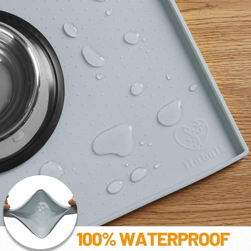 image for Hubulk Dog Feeding Mat,100% Waterproof Food Grade Silicone Pet Food an