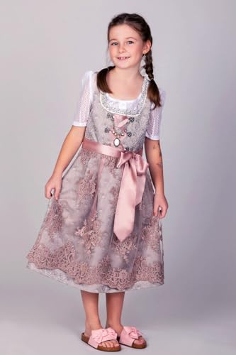Edelnice Trachtenmode Kinder Dirndl Aurelie inkl. Spitzenschürze Gr. 92-164 (DE/NL/SE/PL, Numerisch, 164, Regular)