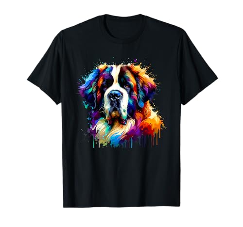 Imagen de Colorido Splash Art San Bernardo Perro San Bernardo Camiseta