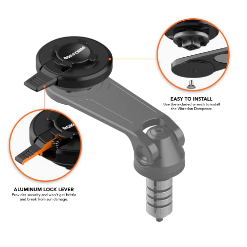 Rokform - Motorcycle Handlebar Phone Mount (Black) + Vibration Dampener V2 #TOP2