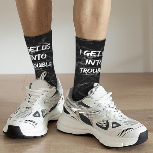 I Get Us Into Trouble Unisex Cushion Crew Sock Soft Casual Mid-Calf Socks2
