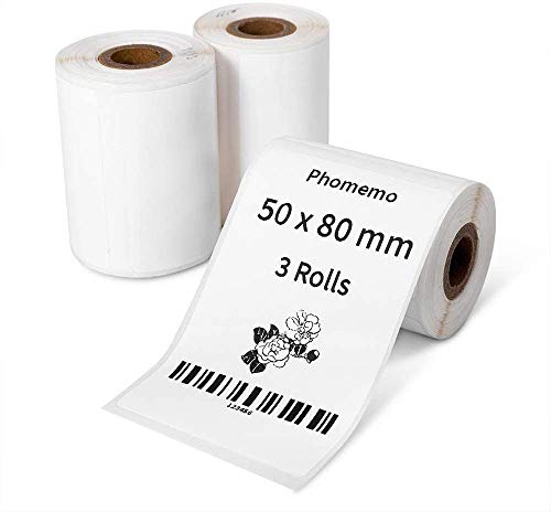 Étiquettes thermiques M110 Phomemo autocollantes 50x80mm pour imprimante M120 M220 M221 M108