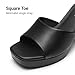 DREAM PAIRS Women's Platform Block Heel Mule Sandals, Square Toe Ankle Strap Slip On Comfortable Heeled Sandals for Party Wedding Shoes,Size 8,Black,SDHS25006W