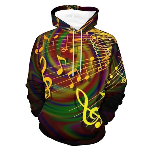 Sweat à capuche Note d'or pull hivernal chaud vêtement unisexe confortable S