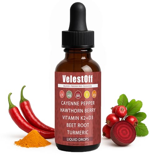 Cayenne Pepper | Cayenne Heart & Circulation Blend Botanical Extracts with Hawthorn Beet Root Turmeric Vitamin K2 & D3 Daily Wellness Drops (2 fl oz) (1)