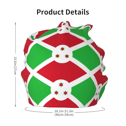 Burundi Flag Children Hip Hop Knitted Hat Kids Elastic Leisure Knit Cap Warm Sleep Beanies Black2