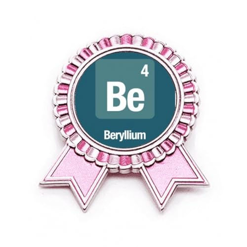 Broche rose Be Beryllium métal taille M idéale pour le quotidien