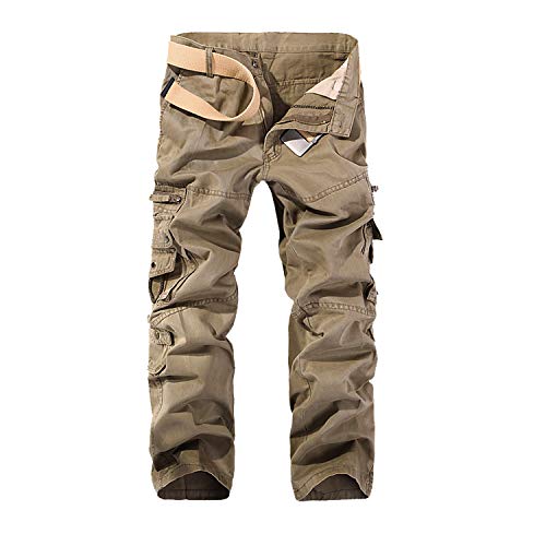 G-Anica Pantalones Cargo para Hombre, Pantalones de Trabajo con Multibolsillos para Trabajo Viaje Deporte
