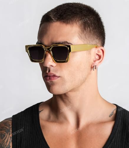 Image of AIEYEZO Square Sunglasses for Women Men Square Thick Frame Sun Glasses Simple Designer Style Shades