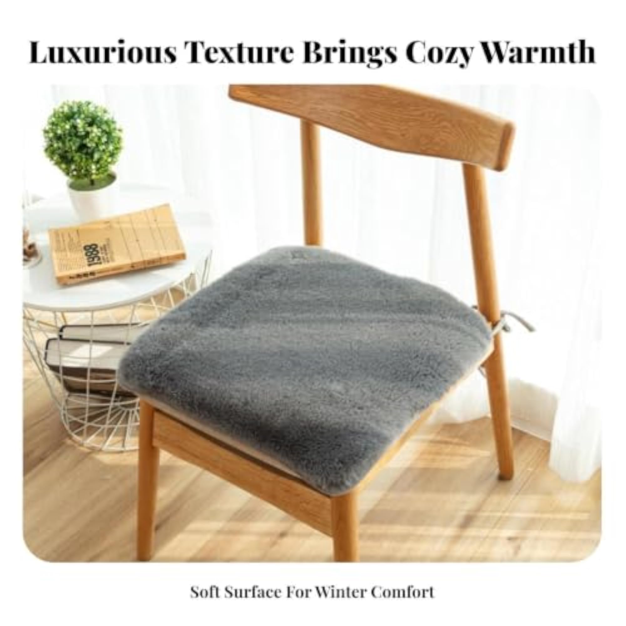 Faux Soft Fleece Dining Chair Cushion
