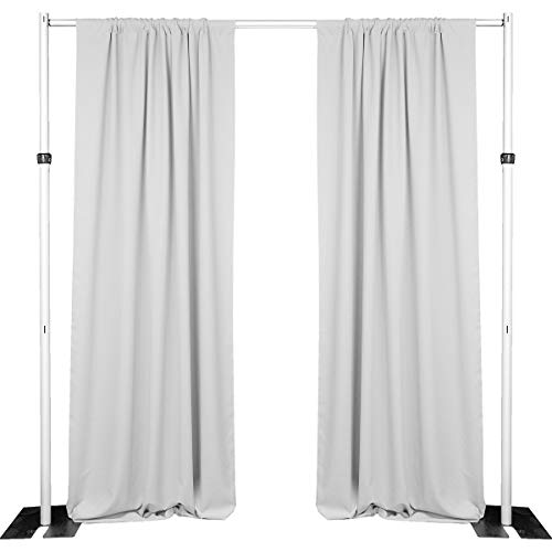 Urquid Linen, 25,4 x 30,4 m großer Vorhang, 100 % Polyester und knitterfrei, für Hochzeitsvorhänge, Dekoration, Fotografie-Hintergrund, Messevorhang, Hintergrund (weiß) Cover