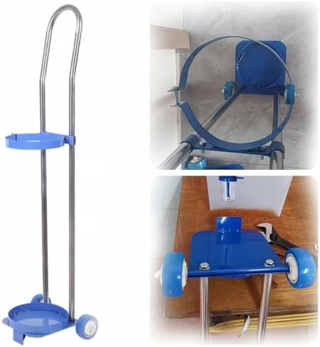 ステンレススチール製ガスシリンダーブラケットラック - 耐久性のある80/95/110cm酸素タンクホルダートロリー、家庭用の頑丈な