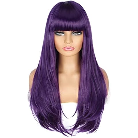 PORSMEER Long Purple Wig for Cosplay Cover