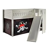 Paris Prix Lit Enfant Toboggan & Tente Scott Caribian Pirates 90x200cm Blanc