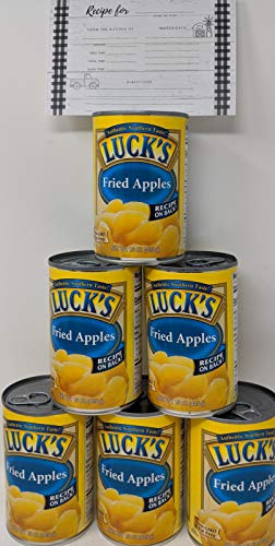 Lucks Fried Apples Bundle - 6 x Lucks Fried Apples Canned, Canned Lucks Apples Canned, Bundled with Recipe Card