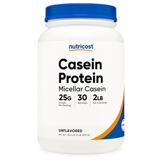 Nutricost Casein Protein Powder 2lb (Unflavored) | Micellar Casein, Gluten Free, GMO-Free