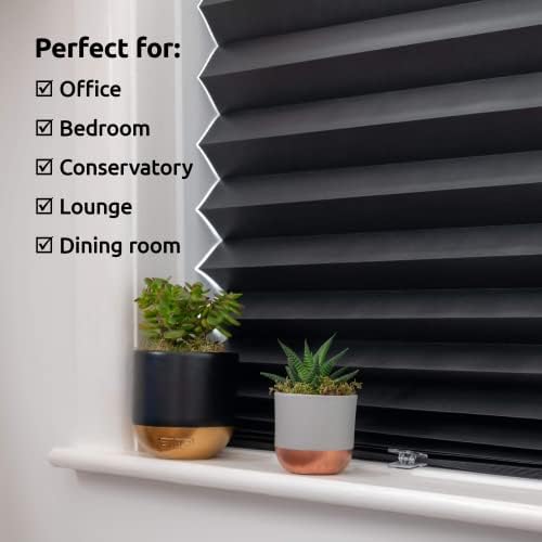 ZYYXB Self-Adhesive Pleated Blinds temporary door blinds No Drilling Pleated Shades Instant Temporary Privacy Blinds for Window Door 60*150cm,Gray