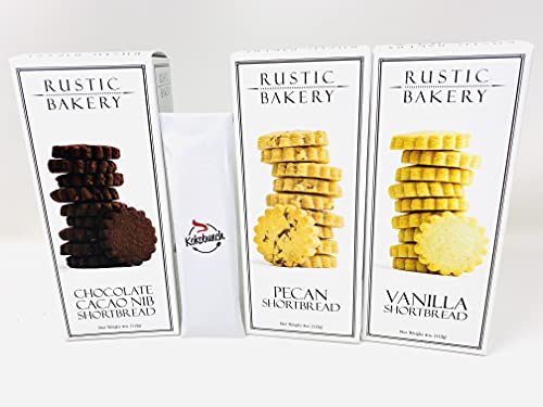 Generic Rustic Bakery Cookie Bread Variety Bundle | Chocolate Cacao Nib | Pecan Shortbread | Vanilla Cookie With Kokobunch Kit ( 3 Pack ) 12Oz Total #TOP2