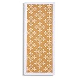 Cork Bulletin Board - Decorative Framed Corkboard Wall Decorwith White Floral Print - Perfect for Pinning Memos and Reminders - White, 23.7 x 9.7 x 0.6 inches