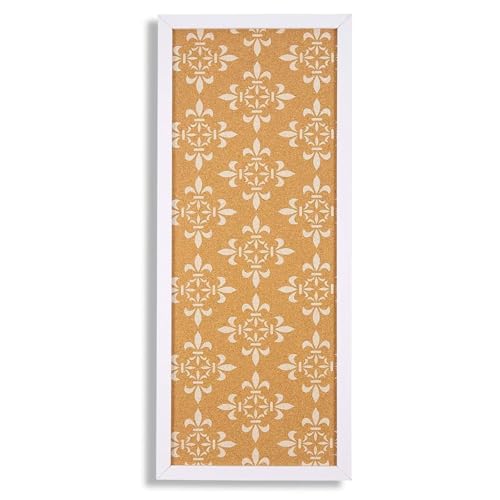 Juvale Decorative Cork Bulletin Boards for Walls (10 x 24 in) - White Frame Pin Board for Office, Bedroom & Room Decor