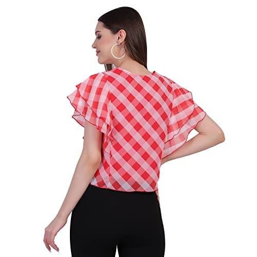 Image of Top for Women Georgette Style Red XL