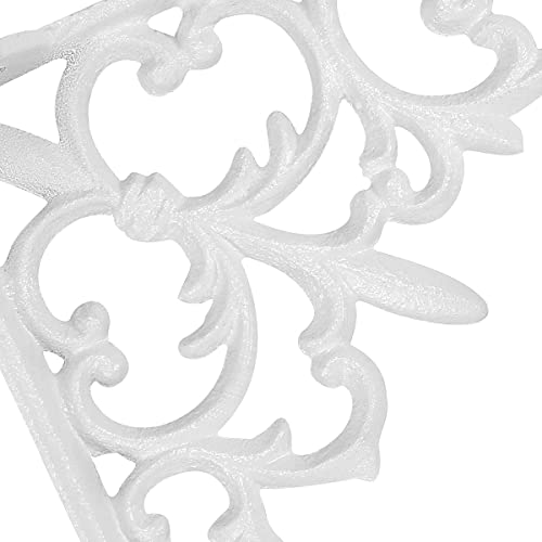 Z Metnal Decorative Shelf Brackets, White Cast Wrought Iron Metal Mailbox Bracket, 90° Right Angle Victorian Brackets, Wall Decor, Modern Shelving Bracket For Diy Floating Shelves, 2 Pcs #TOP3