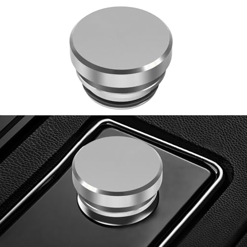 Image of 2PCS Universal Car Cigarette Lighter Plug Cover, Power Outlet Cap, Waterproof Dustproof Aluminum Cigarette Lighter Socket Cover Cap, Car Decoration for Vehicles with 12V Power Source (Silver)