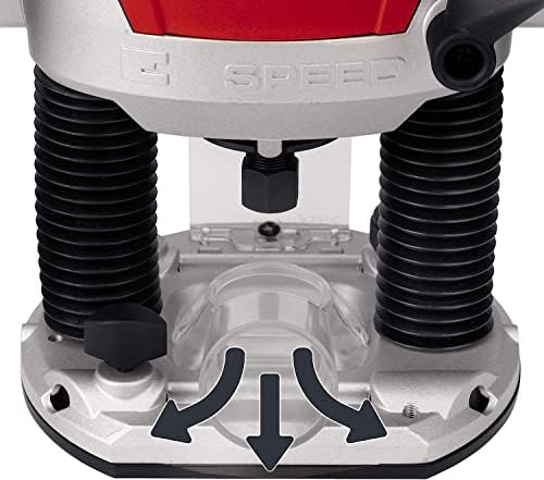 Bild 2 - Einhell Oberfräse TE-RO 1255 E (1200 W, Spannzange Ø 6 und 8 mm, 55 mm Hubhöhe, elektronische Drehzahlregulierung, Spindelarretierung, einfacher Werkzeugwechsel) Rot/Schwarz