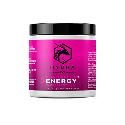 SIX Nutrition Hydra Energy + Electrolytes Drink Mix, Raspberry, 30 Servings, (20 Ounce Servings). One Canister Makes 600 Ounces of Delightful Energy! SIX Nutrition Hydra Energy + Electrolytes Drink Mix, Raspberry, 30 Servings, (20 Ounce Servings). One Canister Makes 600 Ounces of Delightful Energy!