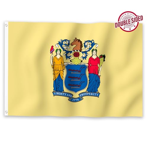 Drapeau New Jersey de haute qualite avec oeillets robustes et finitions soignees