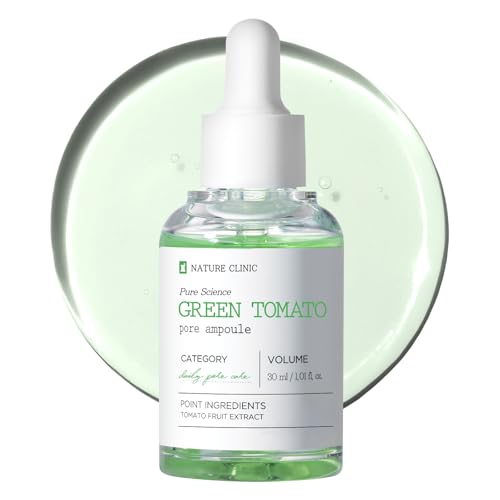TOSOWOONG Green Tomato Pore Ampoule, Witch Hazel and Hyaluronic Acid for Face Moisturizer and Pore Minimizing Treatment, Korean Skincare, 30ml, 1.01 fl. oz.