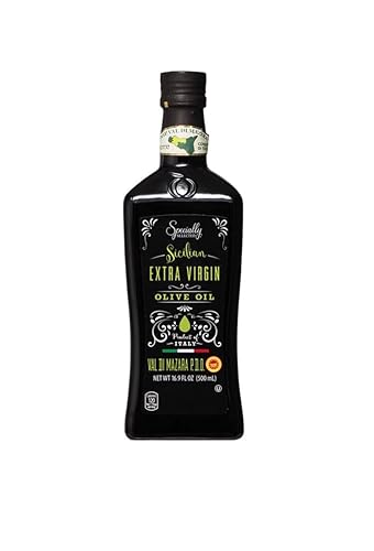 Aceite de oliva virgen extra siciliano de alta calidad, 16.9 onzas líquidas (paquete de 2), importado de Italia, certificado por DOP Val Di Mazara,