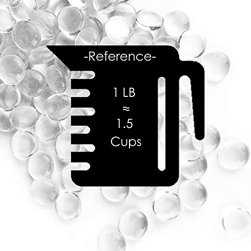 Cys Excel 5Lbs Clear Glass Gemstone Beads Vase Fillers Flat Marble Beads Multiple Color Choices Aquarium Decor Rocks Floral Stones Decorative Mosaic Glass Gem Pebbles #TOP1