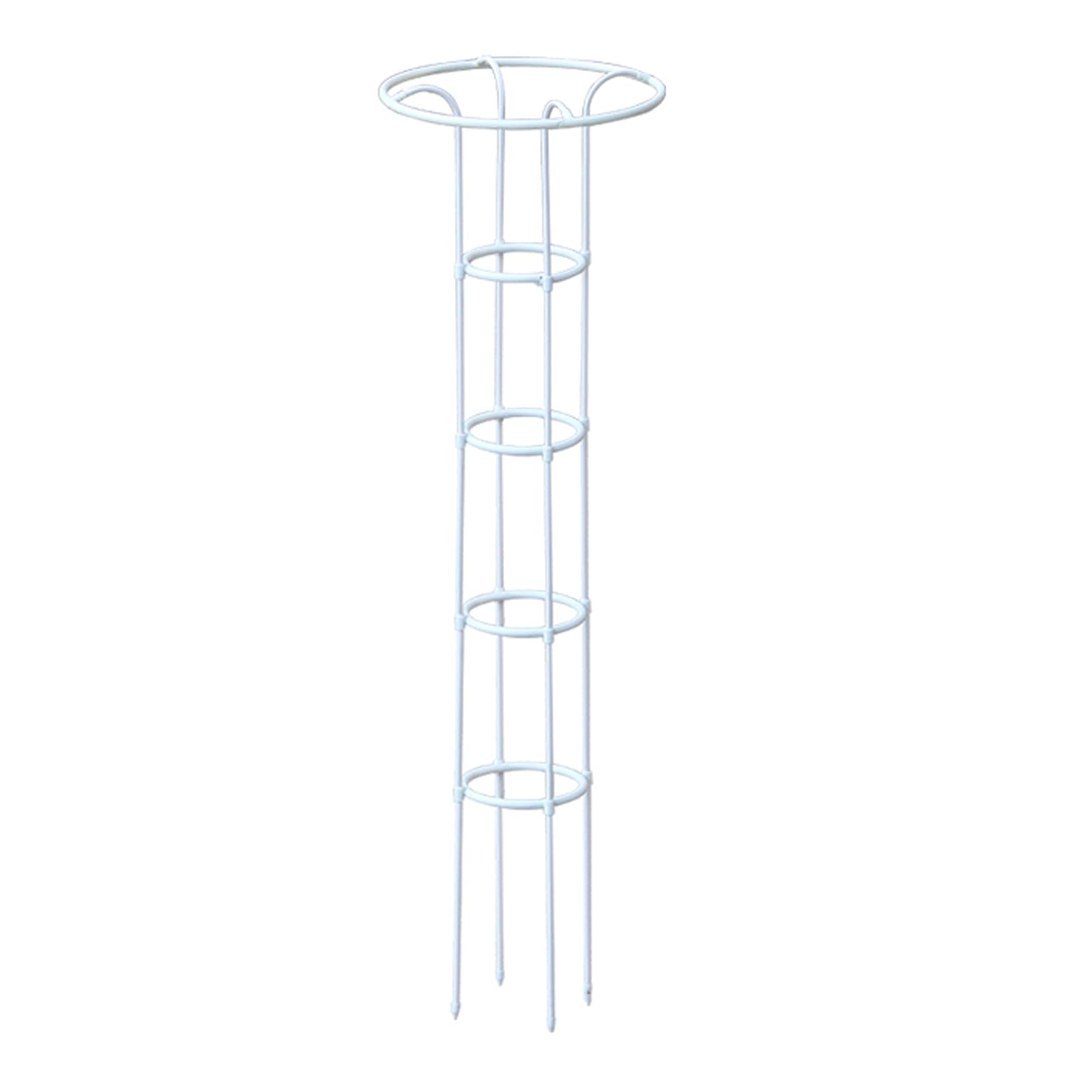 Treillis obélisque de jardin d'extérieur – Support de plantes grimpantes pour plantes grimpantes et fleurs – Treillis en métal blanc pour décoration de jardin, terrasse et cour – 121,9 cm de haut