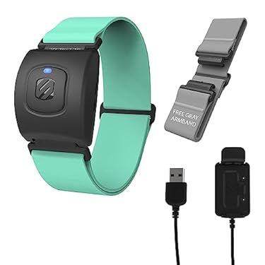 AMAZON - Scosche Rhythm R+2.0: Waterproof/Dustproof Armband with ANT+ & BLE Bluetooth Smart for Hyper Accurate Workout Heart Rate Monitoring with Garmin, Wahoo, Peloton, LED Monitor, DDP Yoga, Strava & More!