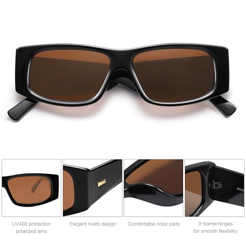 SOJOS Trendy Y2K Rectangle Polarized Sunglasses for Women Men Fashion Designer Rave Sunglasses SJ22284