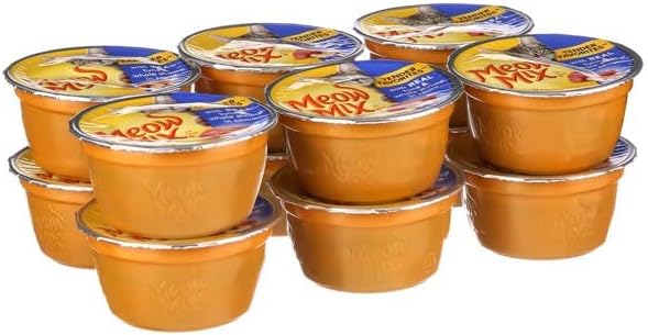 Meow Mix Tuna & Shrimp Lovers Tender Favorites 1-Pack with 12 Cups with Real Tuna & Whole Shrimp in Sauce (1- Pack 12 Cups