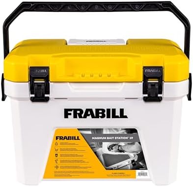 Frabill Magnum Bait Station 19 Quart Live Bait Well, White and Yellow