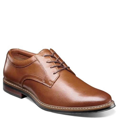 Nunn Bush Men's Carmelo Oxford Classic Modern Formal Plain Toe Lace Up Dress Casual Shoes